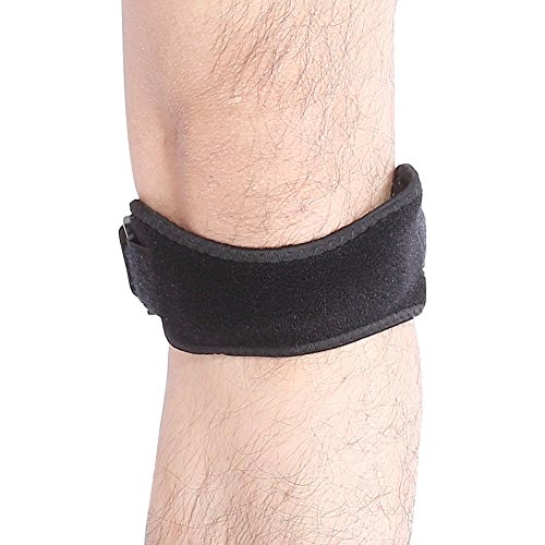 Wytino Rodillera Ajustable, Rodilleras con Rodilleras para el Alivio del Dolor Tendón rotuliano Soporte para Senderismo, Baloncesto, Correr, tendinitis, Artritis(Negro)