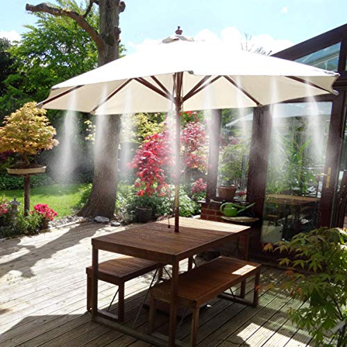 XDDIAS Kit Nebulizador Jardin, Sistema de Nebulizacion para Terraza Pergola Exterior, DIY Enfriamiento Nebulizadores con 10 Boquilla (10M)