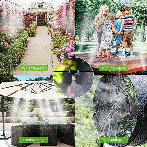 XDDIAS Kit Nebulizador Jardin, Sistema de Nebulizacion para Terraza Pergola Exterior, DIY Enfriamiento Nebulizadores con 10 Boquilla (10M)