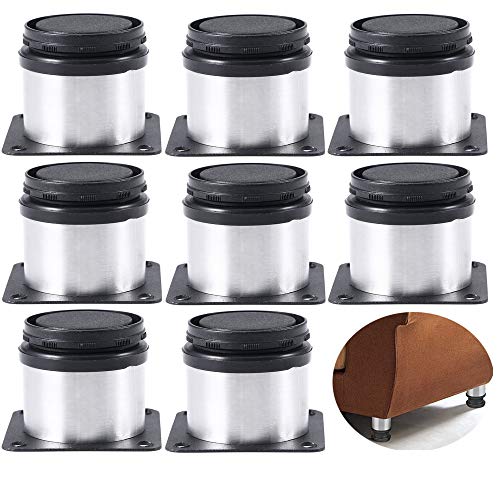 Xinlie Gabinete Patas Pies de cocina Encimera Pata de Cocina Patas para Muebles Inoxidable Cocina Patas Regulables Patas para Muebles Altura Regulable Armario de Cocina Pies Redondo(8 Piezas)