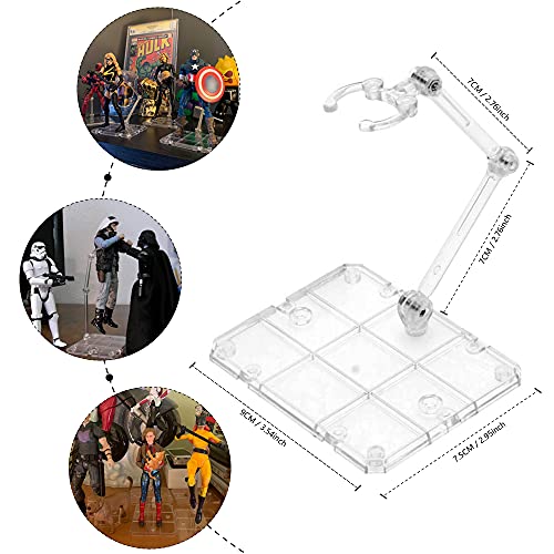 XISTEST Soporte Figura, 10 Piezas Soporte para Figura de Acción con 1 Piezas Destornillador Transparente