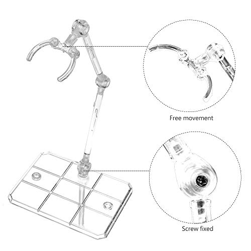 XISTEST Soporte Figura, 10 Piezas Soporte para Figura de Acción con 1 Piezas Destornillador Transparente