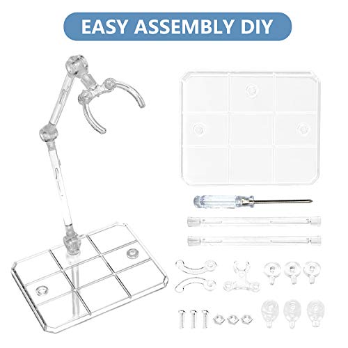 XISTEST Soporte Figura, 10 Piezas Soporte para Figura de Acción con 1 Piezas Destornillador Transparente