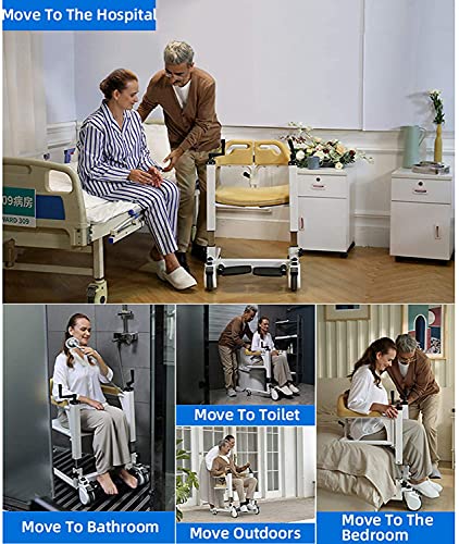 XJJY Máquina de Ascensor de Pacientes, Silla de Ruedas con Movilidad Reducida, Anciano Silla de Ruedas de enfermería, Handicap Silla de Inodoro Paciente multifunción multifunción,Comfortable Version