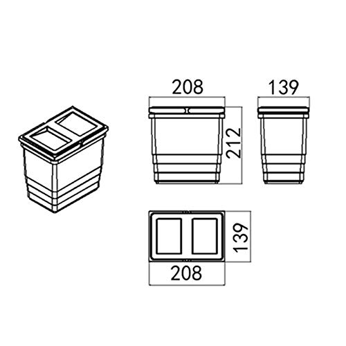 XJJZS Pequeña cocina papelera 4L oculta colgando en la puerta es simple y conveniente y no ocupa espacio