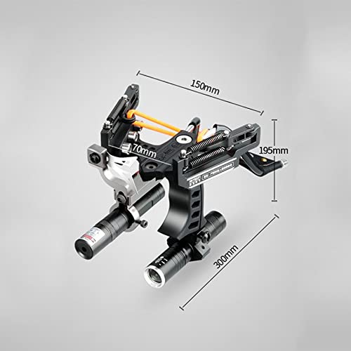 XKAI Juego de Tirachinas de Catapulta Slingshot Inoxidable Slingshots Acero con Sistema de Puntería para Caza Al Aire Libre con Bandas de Goma de Repuesto para Pesados con Luz Infrarroja