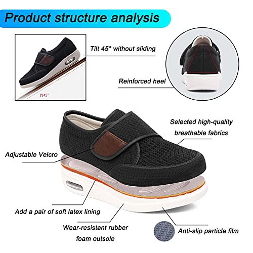 XRDSHY Zapatos para Diabéticos Hombres, Zapatos De Ensanchamiento De Fertilizante De Gran Tamaño Plus para La Hinchazón del Pie Fascitis Plantar Zapatos para Caminar,Blue-47