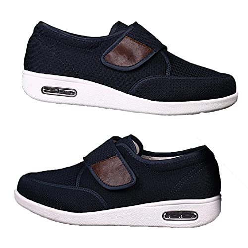 XRDSHY Zapatos para Diabéticos Hombres, Zapatos De Ensanchamiento De Fertilizante De Gran Tamaño Plus para La Hinchazón del Pie Fascitis Plantar Zapatos para Caminar,Blue-47