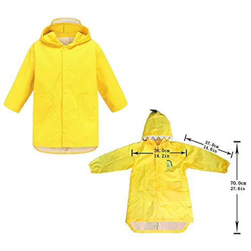 Xrten Chubasquero Poncho Impermeable, Capa de Lluvia de Dibujos Animados para niñas niños, Amarillo