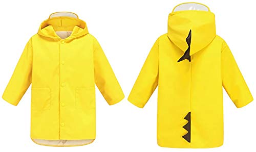 Xrten Chubasquero Poncho Impermeable, Capa de Lluvia de Dibujos Animados para niñas niños, Amarillo