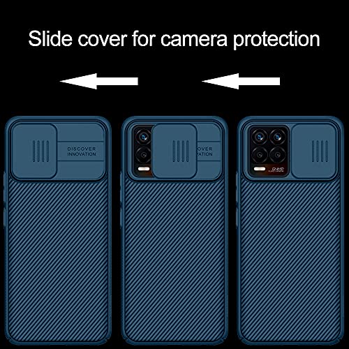 XTCASE Funda para Realme 8 Pro/Realme 8 4G, Protección de la cámara Carcasa Cubierta de cámara Deslizante Proteger Ultra-Delgado Híbrida PC Anti-Choque Anti-arañazos - Azul