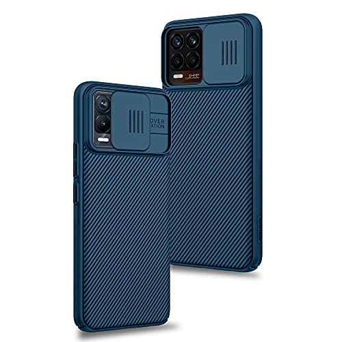 XTCASE Funda para Realme 8 Pro/Realme 8 4G, Protección de la cámara Carcasa Cubierta de cámara Deslizante Proteger Ultra-Delgado Híbrida PC Anti-Choque Anti-arañazos - Azul