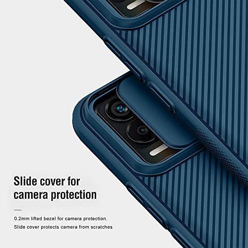 XTCASE Funda para Realme 8 Pro/Realme 8 4G, Protección de la cámara Carcasa Cubierta de cámara Deslizante Proteger Ultra-Delgado Híbrida PC Anti-Choque Anti-arañazos - Azul