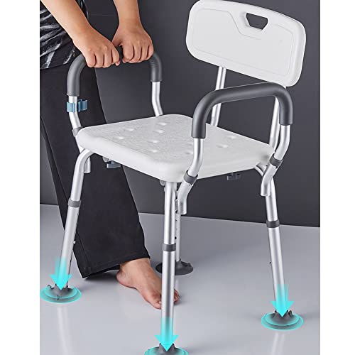 XXIOJUN Silla De Ducha con Respaldo, Silla De Baño con Banco De Ducha para Ancianos, Asientos De Ducha con Bañera para Discapacitados para Adultos Altura Ajustable Utilizado para El Baño