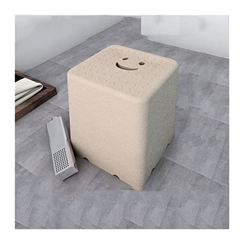 XXIOJUN Taburete De Baño, Asiento De Ducha Antideslizante para Mujeres Mayores Embarazadas ， Superportante para Baño Inodoro (Color : Beige, Tamaño : 40cm)