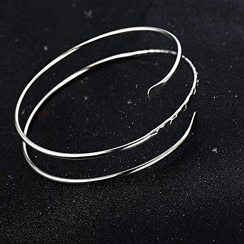 YADOCA 3 Piezas Minimalista Bobina de Metal Brazalete Superior Brazalete Brazo Abierto Brazalete de la Pulsera para Las Mujeres