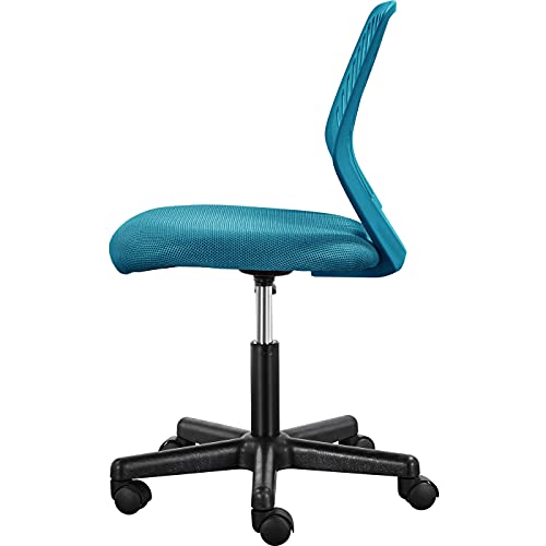 Yaheetech Silla Escritorio de Oficina Ergonómica Silla Giratoria Altura Ajustable sin Reposabrazos Asiento Malla Azul