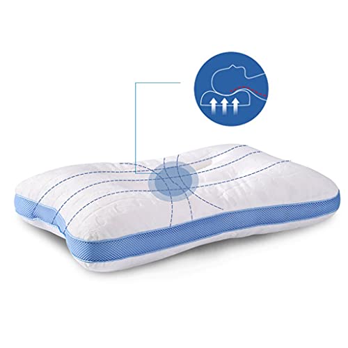 YaNanHome Almohadas De Cama para Almohadas Planas para Dormir Acostado Prone Mentir Y Supine Mentir Conjunto De 2 Pareja 3D Velvet Almohada (Color : Blue+Purple, Size : 60 * 40 * 5-15cm)