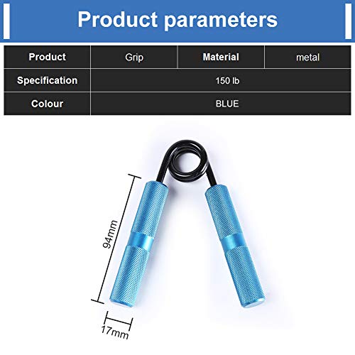 Yesloo Hand Grip Strength, Pinza de Entrenamiento de antebrazo de Metal, 5 resistencias 100LB-300LB, Ejercitador de Manos, Entrenamiento Muscular y rehabilitación (Azul)