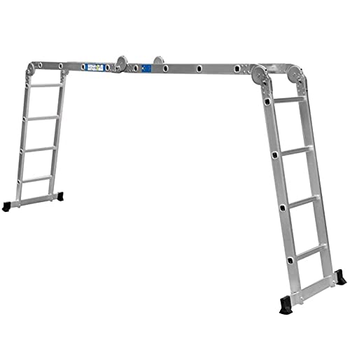 YIZHE Escalera Plegable Aluminio de 4.7 m,Escalera telescópica de aluminio,Escalera multifuncional,Escalera de mano extensible,Escalera Alta Multifuncional Portátil