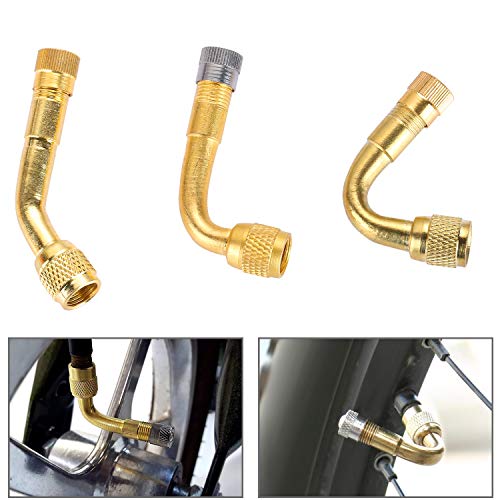 Yizhet 6 Piezas Extensiones de Válvulas, Válvulas de Neumático de Extensión, Adaptador Válvula de Rueda de Ángulo para Coche, Motocicleta, Bicicleta, Camión, 3 Tipos(45 Grados, 90 Grados, 135 Grados)