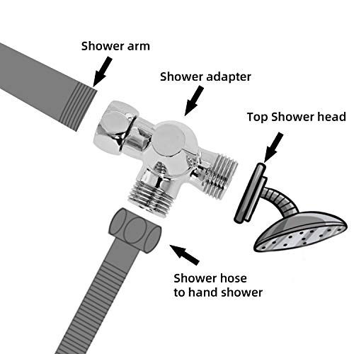 Yizhet Válvula de Tres Vías, 3 vías G1/2 Válvula desviadora Válvula de Adaptador Válvula de Ducha para recambio de sistema de ducha, latón macizo, rosca