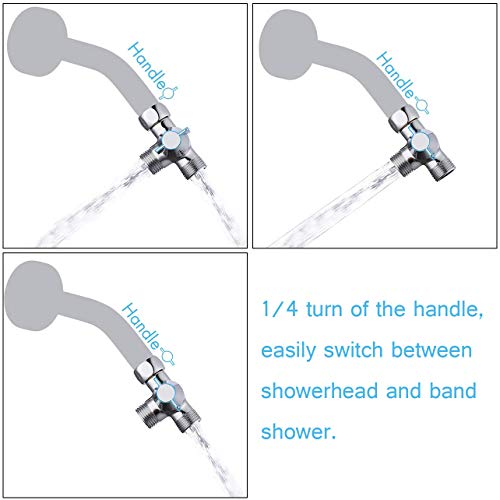 Yizhet Válvula de Tres Vías, 3 vías G1/2 Válvula desviadora Válvula de Adaptador Válvula de Ducha para recambio de sistema de ducha, latón macizo, rosca