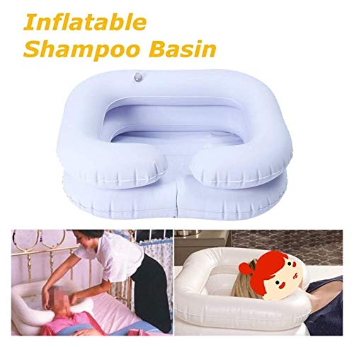 YLYN Inflable Portable Cuenca Champú, Champú Kit Cuenca Plegable Inflable, Pelo de la Colada en la Cama, lesionado, Ancianos, encamados, postrado en Cama, minusválidos, discapacitados 106