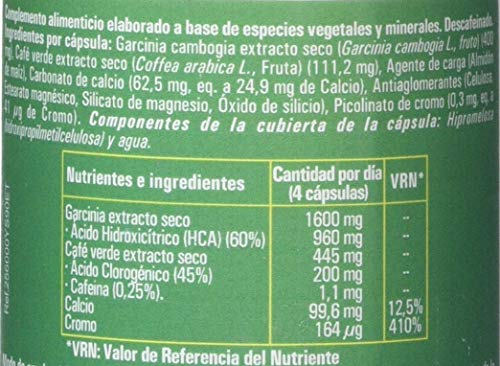 YNSADIET Garcinia Cambogia Con Extracto de Café Verde Sin Cafeina, Complemento Para la Dieta, Complemento alimenticio Natural, Control de Peso, Perdida de Peso, 90 Cápsulas