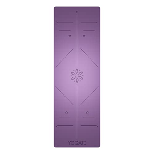 YOGATI – Esterilla Yoga con Correa. Esterilla Deporte Gruesa para Yoga, Pilates y Fitness. Colchoneta Yoga Antideslizante para Abdominales - Yoga Mat