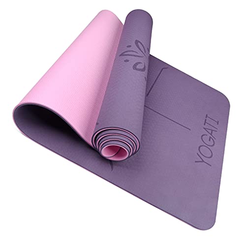 YOGATI – Esterilla Yoga con Correa. Esterilla Deporte Gruesa para Yoga, Pilates y Fitness. Colchoneta Yoga Antideslizante para Abdominales - Yoga Mat