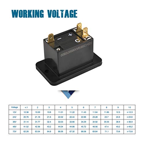 Yooreal - Medidor de nivel de batería digital de 12 V a 48 V para batería de plomo ácido, motor de viaje, remolque, carretilla elevadora, máquina fregadora de vehículos eléctricos (BI003-48V)