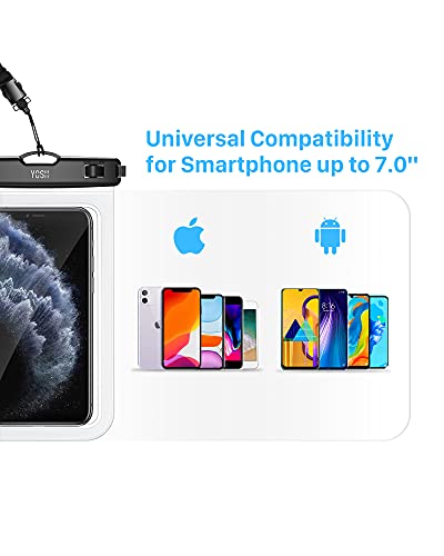 YOSH Funda Impermeable Móvil IPX8 Universal 2 Unidades, Bolsa para Móvil Estanca a Prueba de Agua para iPhone 12 Pro MAX 11 XR X 8 7 Galaxy Note 20 S20 Xiaomi Poco X3 Huawei Mate40 Pro hasta 7''