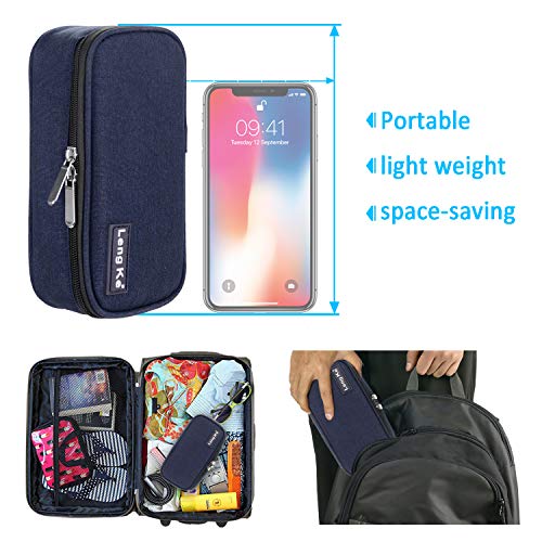 YOUSHARES Estuche de Viaje de Insulina - Bolsa de Viaje con Enfriador de Medicamentos Aislado para Almacenamiento de Pluma de Insulina y Viales para Diabéticos con 2 Bolsas de Gel (Azul)