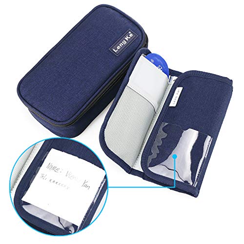 YOUSHARES Estuche de Viaje de Insulina - Bolsa de Viaje con Enfriador de Medicamentos Aislado para Almacenamiento de Pluma de Insulina y Viales para Diabéticos con 2 Bolsas de Gel (Azul)