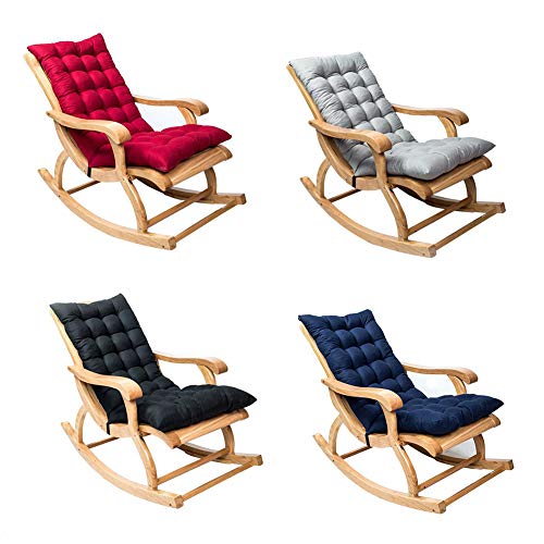 YsaAsaa Sun Lounger - Cojín para silla mecedora de ante antideslizante para jardín, con corbatas