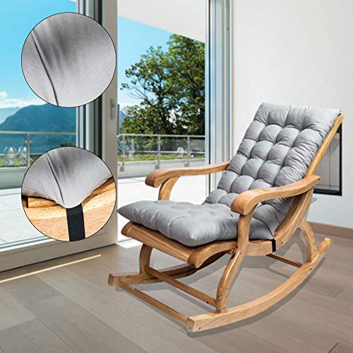 YsaAsaa Sun Lounger - Cojín para silla mecedora de ante antideslizante para jardín, con corbatas