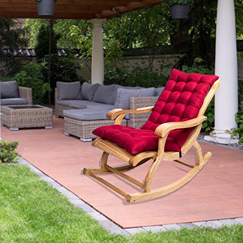 YsaAsaa Sun Lounger - Cojín para silla mecedora de ante antideslizante para jardín, con corbatas