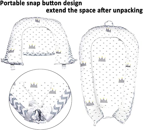 YUEK Nido Bebé Recién Nacido,Algodón 100% Antialergenico,Reductor de Cuna Nidos, Cama cana nido de viaje Doble Caras para bebe dormir