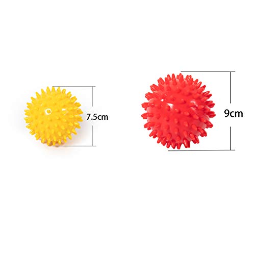 YUEMING 2Pcs Paquete de Bolas de Masaje, 7cm 9cm Pelotas Masajeadoras con Pinchos, Massage Balls Bola de Lacross Bola de Estrés for Foot Massage, Back, Plantar Fasciitis