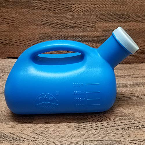 YUMSUM 3000 ML Grande Masculino Orinal Portátil Para Hombre Potty Pee Colector de Botellas Baño Aseo (Azul)