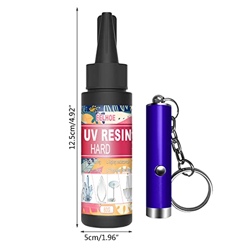 Yushu - 1 juego de resina epoxi UV, pegamento duro transparente, linterna ultravioleta curado líquido de cristal, resina activada por luz solar para manualidades, para hacer joyas