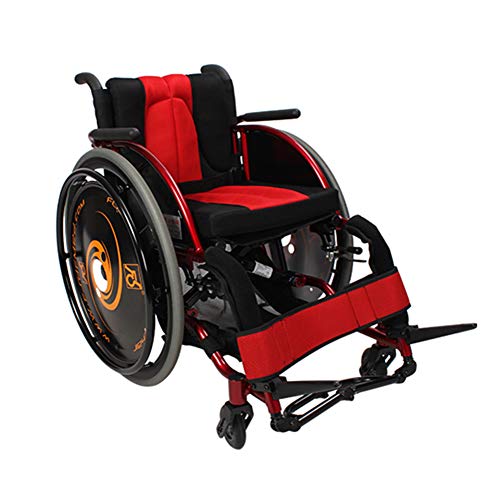 YUXINCAI Deportes Plegable Silla De Ruedas Silla De Ruedas Ultraligera Deportes De Ocio para Personas con Discapacidad,Rojo