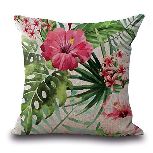 YWLINK 1PC Plaza Flor De éPoca Hojas Tropicales Cintura Throw Pillow Case CojíN Home Deco 45cm X 45cm Regalo para Mamá