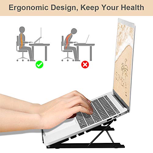 YZPUSI Ajustable Ergonómico PC Laptop Soporte Stand, Portátil Plegable Ventilado Stand Soporte para PC Macbook Computadora Notebook Tableta