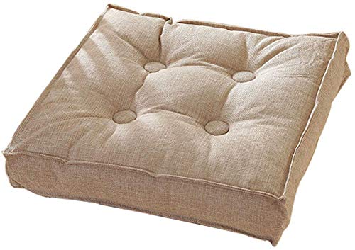 yzzseason Cojín elevador para sillón, cojín de asiento elevador, 100% algodón, relleno grueso, cojines de asiento para adultos, silla de jardín (beige, 50 x 50 cm)