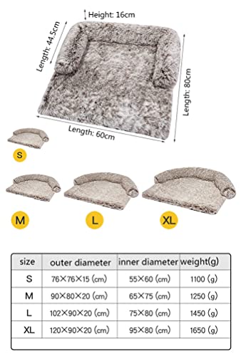 yzzseason Sofá cama de felpa suave para mascotas, sofá cama para perro, sofá cama con parte inferior antideslizante, almohadilla lavable, funda protectora para muebles (76 x 76 cm), L)