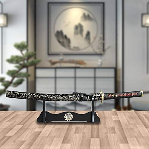 Z-fiber Soporte de Espada Soporte de Katana de Terciopelo japonés Acolchado Soporte de Estante de exhibición de Samurai Todo Espada de Yin y Yang,1 Tier