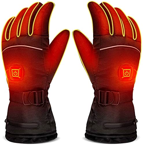 Z-YQL Guantes de calefacción de batería eléctrica ajustable temperatura para hombres y mujeres, guantes impermeables cálidos para ciclismo, motocicleta, senderismo, esquí, montañismo