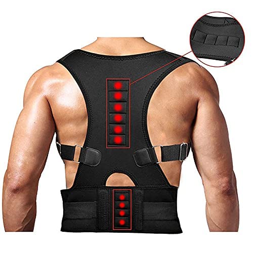 Zagon Corrector de espalda-corrector de postura-discreto para hombre y mujer-faja lumbar para trabajar-totalmente ajustable-corrector para reducir el dolor de espalda (negro) (S/M)